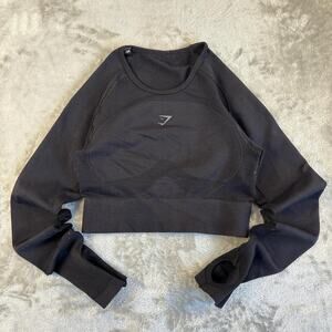 Gymshark women sz S Adapt Fleck Seamless Long-sleeve Crop Top
